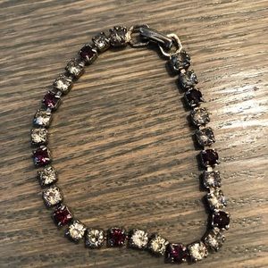 Amethyst and faux diamond bracelet